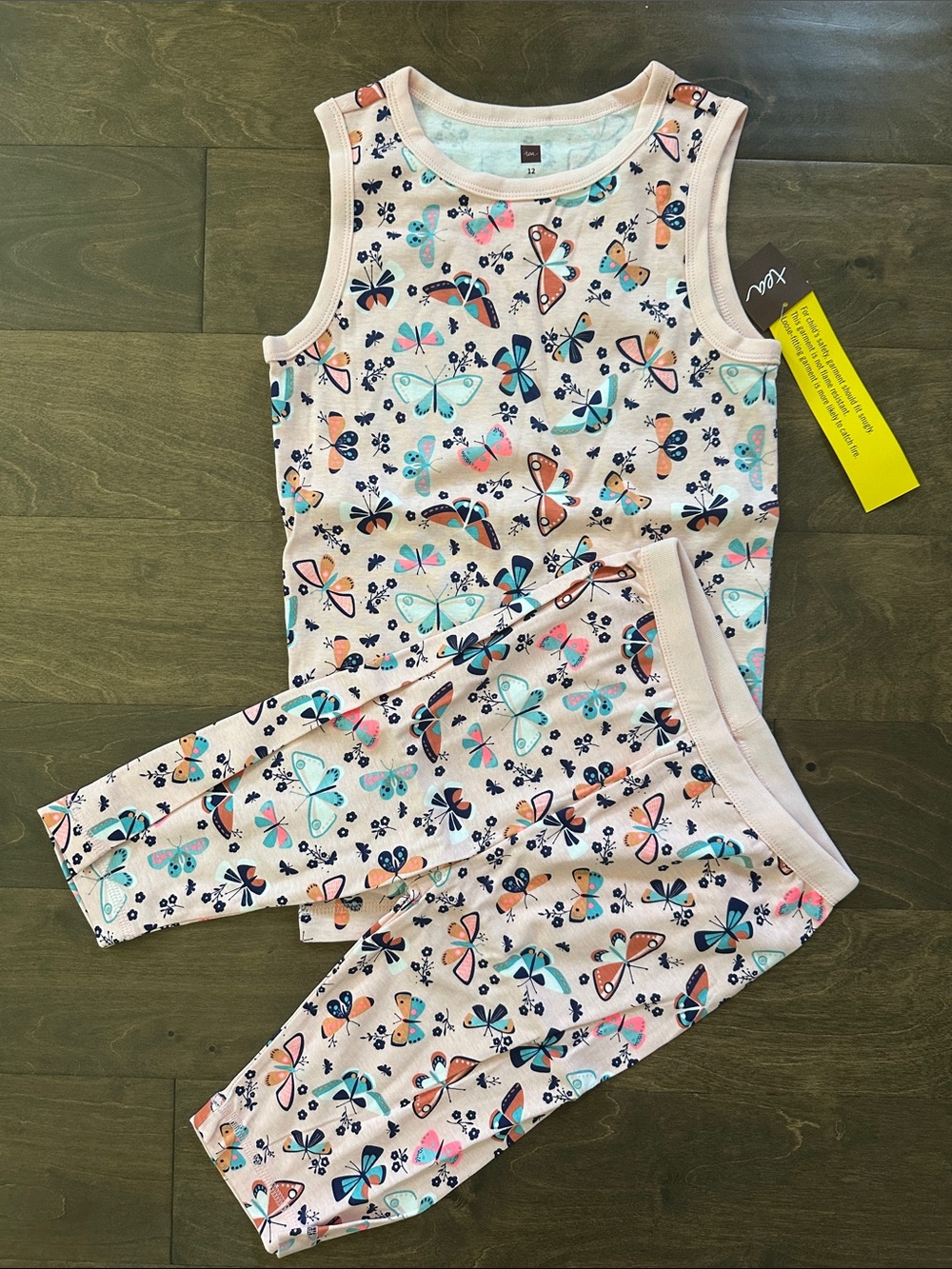 New Tea Collection Tank Butterfly Pajamas, Size 12.